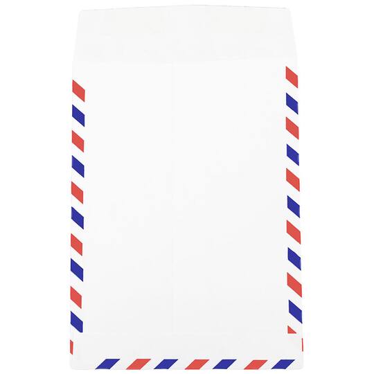JAM Paper 9" x 12" White Airmail Envelopes